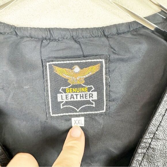 Genuine Leather Snap Vest Size XXL Mens Motorcycle Blank - Picture 3 of 7